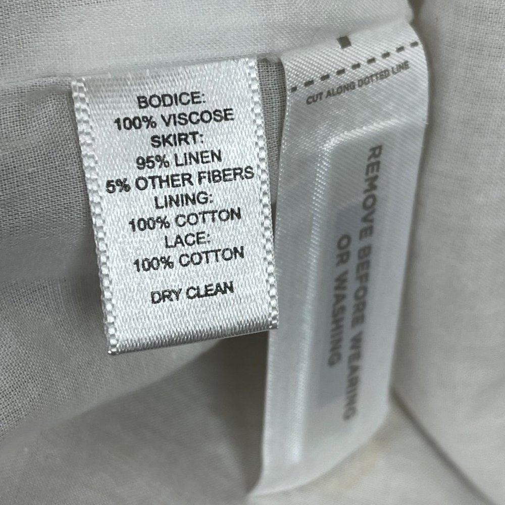Loft Sleeveless White and Tan Linen Blend Dress - Picture 5 of 5